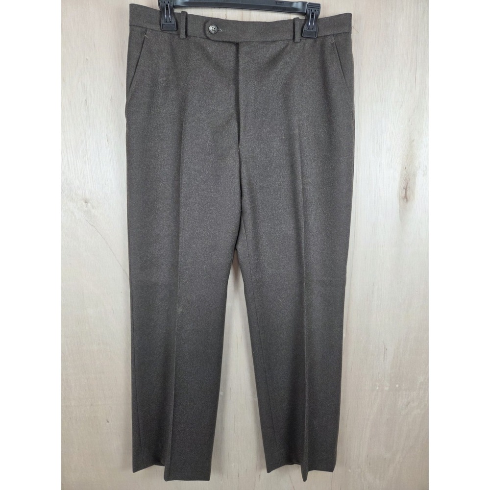 Vintage 70s 80s Wool Dress Pants Men 32x32 Flat Front Made Yugoslavia Old Money
